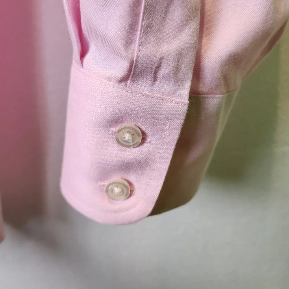 Charles Tyrwhitt Pink‎ Non-Iron Dress Shirt Classic Fit 19/37 Cotton Twill Mens